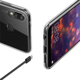 Film de protection en Verre trempé bords noir + coque de protection pour Huawei P20 Lite