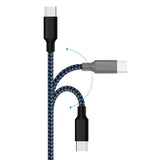 Câble de recharge nylon Bleu USB vers Type USB-C - 3M