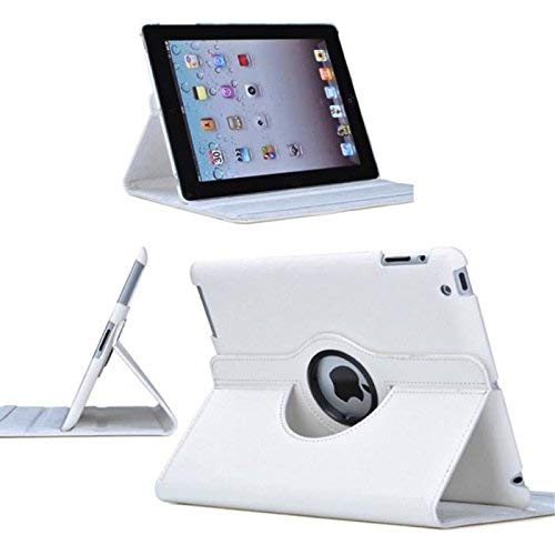 Housse Etui Blanc pour Apple iPad 2 Coque avec Support Rotatif 360°