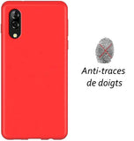 Coque de protection Rouge + Verre trempé bords noir pour Samsung A01