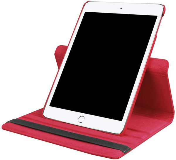 Housse Etui Rouge pour Apple iPad 10.2 2019 Coque avec Support Rotatif 360°