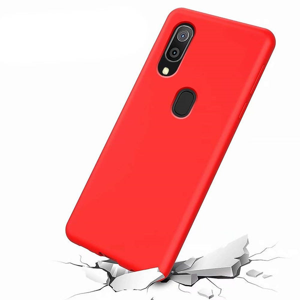 Coque de protection Rouge + Film de protection en Verre trempé pour Samsung A20