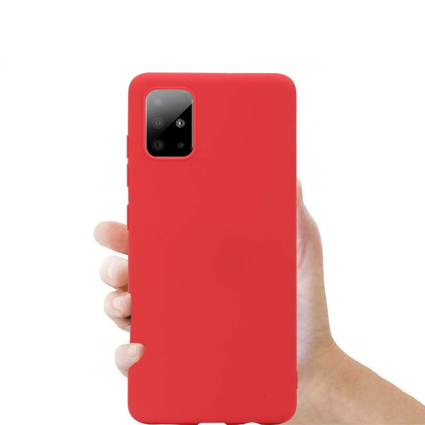 Coque silicone gel rouge ultra mince pour Samsung A71