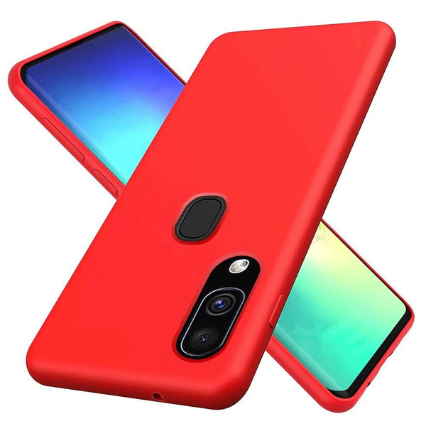 Coque de protection Rouge + Film de protection en Verre trempé pour Samsung A20