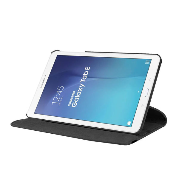 Housse Etui Noir pour Samsung Galaxy Tab E 9.6 SM-T560 T561 Coque avec Support Rotatif 360°