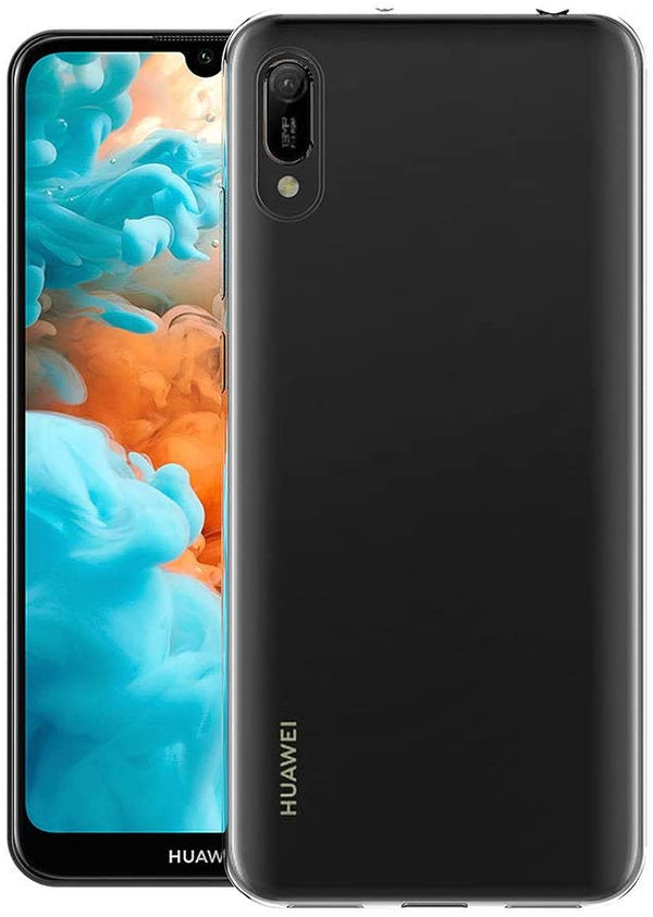 Coque de protection transparente + Verre trempé bords noir pour Huawei Y5 2019