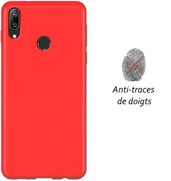 Coque silicone gel rouge ultra mince pour Huawei Y7 2019