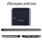 Coque de protection transparente + Film de protection en Verre trempé pour Samsung A70