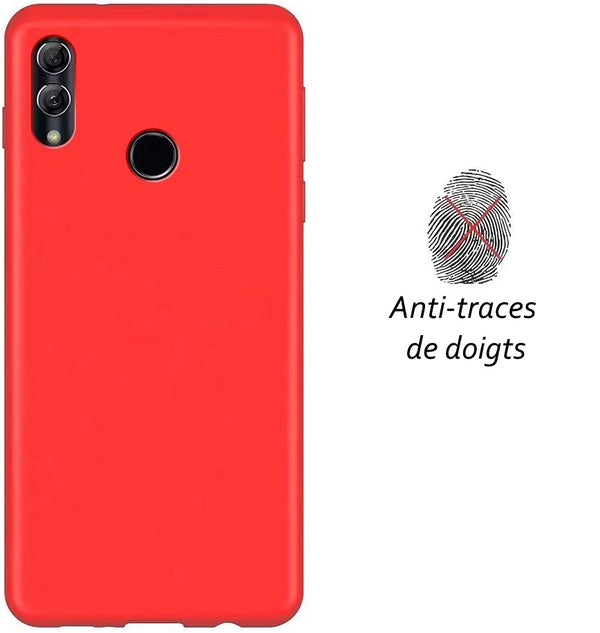 Coque de protection Rouge + Film de protection en Verre trempé pour Huawei P Smart 2019