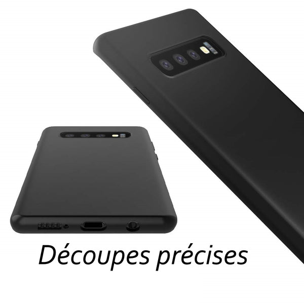Film de protection en Verre trempé Noir + coque de protection Noir pour Samsung Galaxy S10e