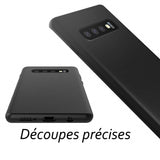 Film de protection en Verre trempé Noir + coque de protection Noir pour Samsung Galaxy S10