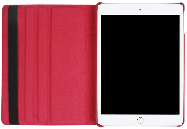 Housse Etui Rouge pour Apple iPad 10.2 2019 Coque avec Support Rotatif 360°