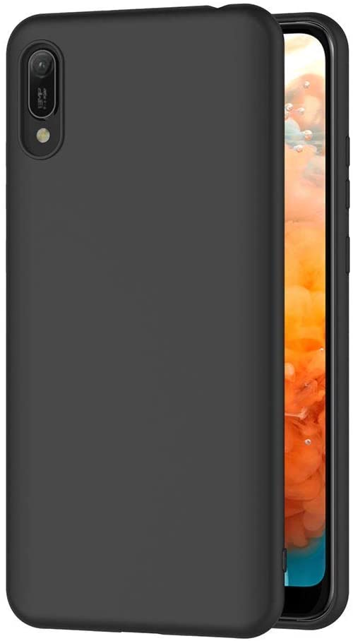 Coque de protection Noir + Verre trempé bords noir pour Huawei Y6 2019