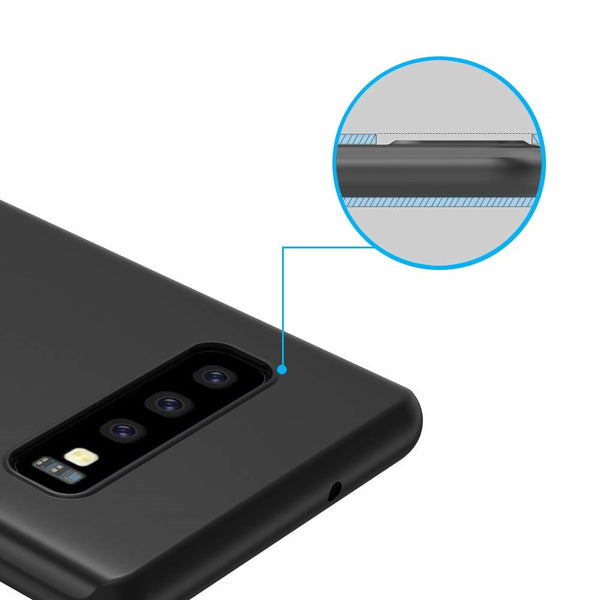 Film de protection en Verre trempé transparent + coque de protection Noir pour Samsung Galaxy S10
