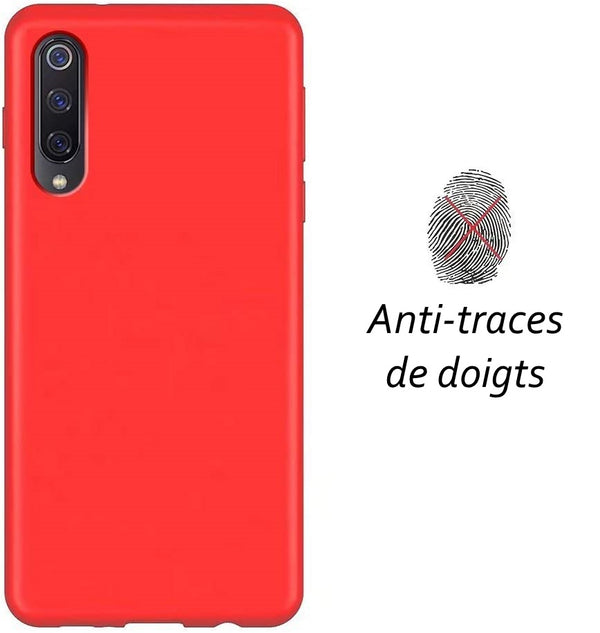 Coque de protection Rouge+ Film de protection en Verre trempé pour Xiaomi Mi 9 Lite