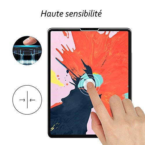 Housse Etui Rouge pour iPad pro 12.9 2018 Coque avec Support Rotatif 360° + Film de protection en verre trempé