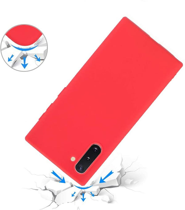 Film de protection en Verre trempé noir + coque de protection rouge pour Samsung Galaxy Note 10 Plus