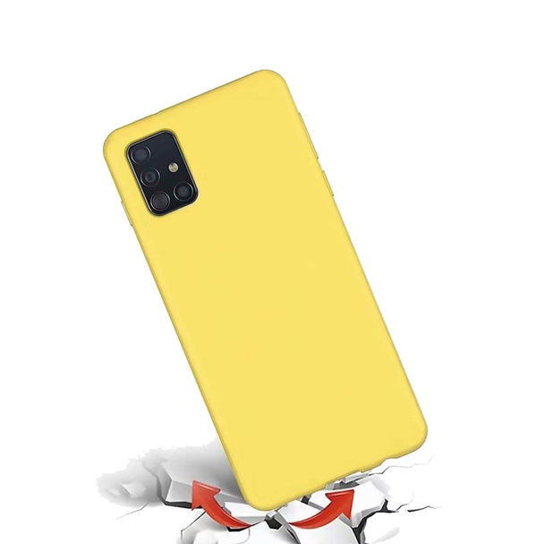 Coque silicone gel Jaune ultra mince pour Samsung A71