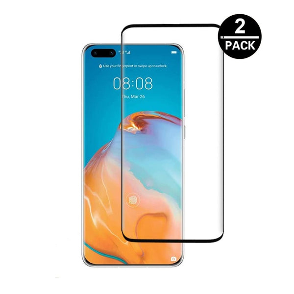 Film de protection en Verre trempé 3D bords noir courbés pour Huawei P40 Pro