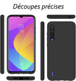 Coque de protection Noir + Verre trempé bords noir pour Xiaomi Mi 9 Lite
