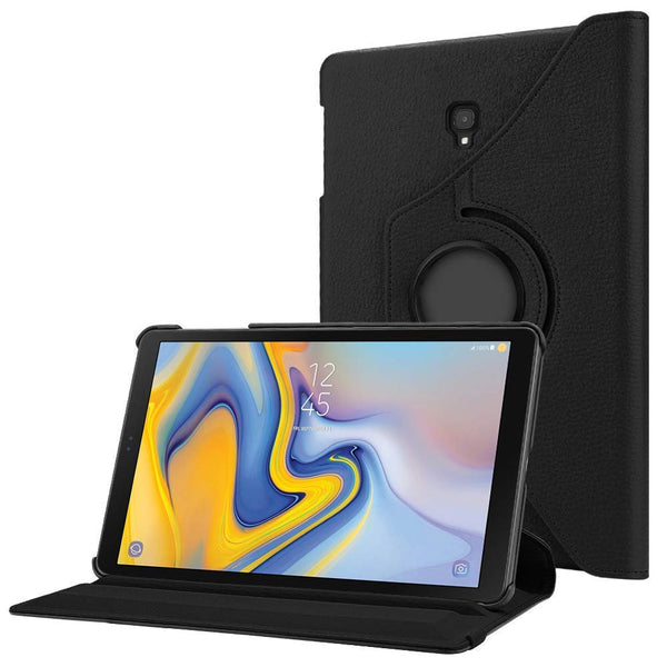 Housse Etui Noir pour Tablette Samsung Galaxy Coque avec Support Rotatif 360°