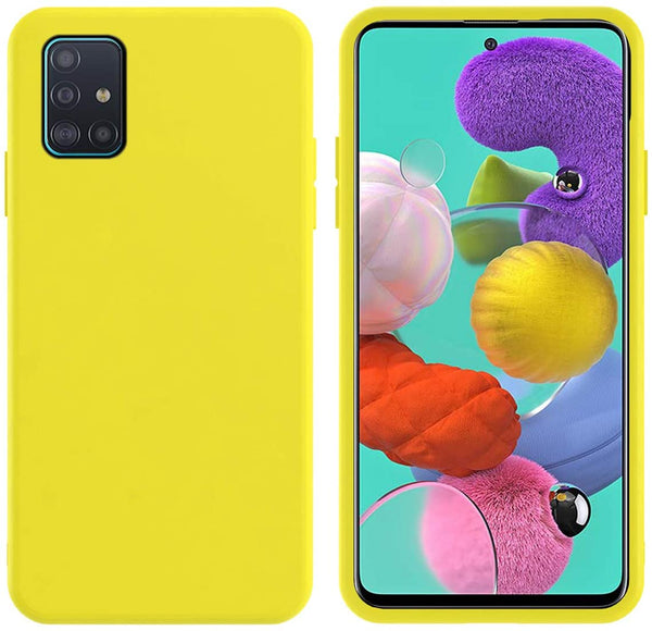 Coque silicone gel Jaune ultra mince pour Samsung A51