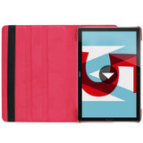 Housse Etui Rouge pour Huawei MediaPad M5 10.8 Coque avec Support Rotatif 360° + Film de protection en verre trempé