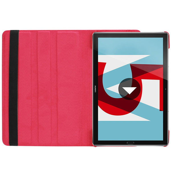 Housse Etui Rouge pour Huawei MediaPad M5 10.8 Coque avec Support Rotatif 360°