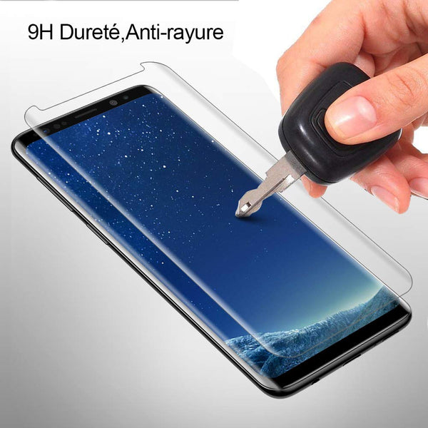 Film de protection en Verre trempé incurvé + coque de protection Noir pour Samsung Galaxy S8