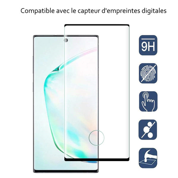 Film de protection en Verre trempé couverture complète 3D Contours noir Samsung Galaxy Note 10 plus