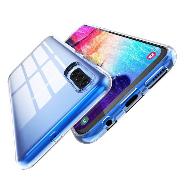 Coque de protection transparente + Film de protection en Verre trempé pour Samsung A50