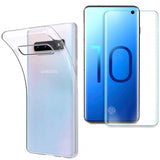 Film de protection en Verre trempé transparent + coque de protection pour Samsung Galaxy S10