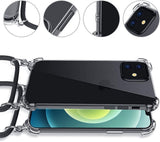 Coque Transparente avec collier cordon noir pour iPhone 12 / 12 Pro