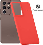 Coque silicone Rouge pour Samsung Galaxy S21 Ultra 5G