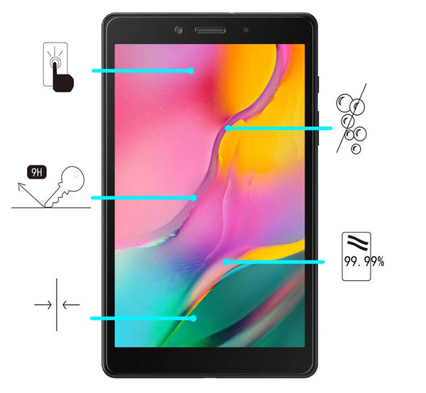 Housse Etui Noir pour Samsung Galaxy Tab A 8.0 2019 SM T290 T295 avec Support Rotatif 360° + vitre de protection