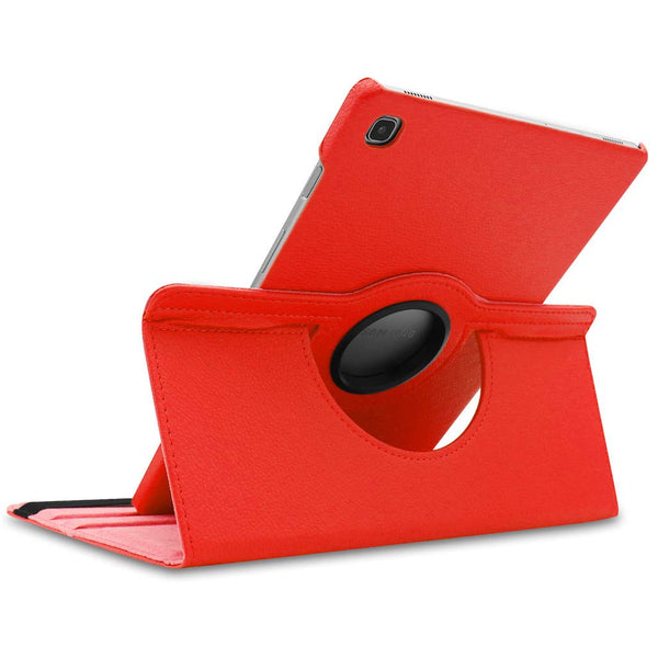 Housse Etui Rouge pour Samsung Galaxy Tab S5e T720 T725 Coque avec Support Rotatif 360°