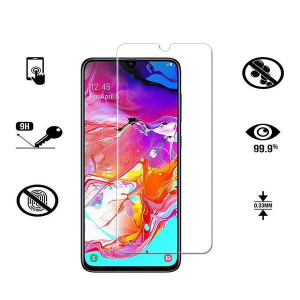 Coque de protection Noir + Film de protection en Verre trempé pour Samsung A70