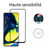 Coque de protection transparente + Verre trempé bords noir pour Samsung A80