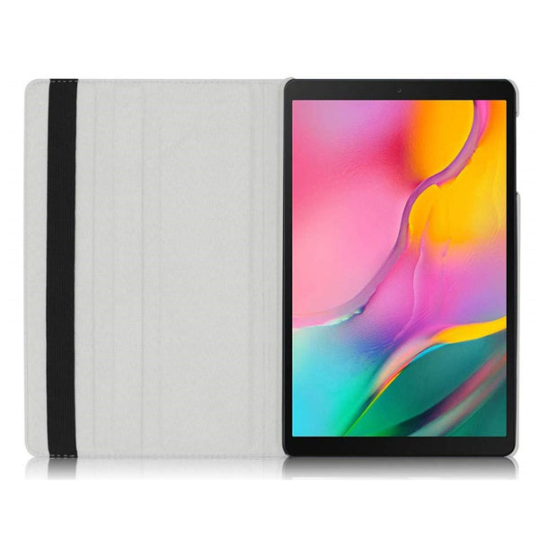 Housse Etui Blanc pour Samsung Galaxy Tab A 10.1 2019 T510 T515 Coque avec Support Rotatif 360°