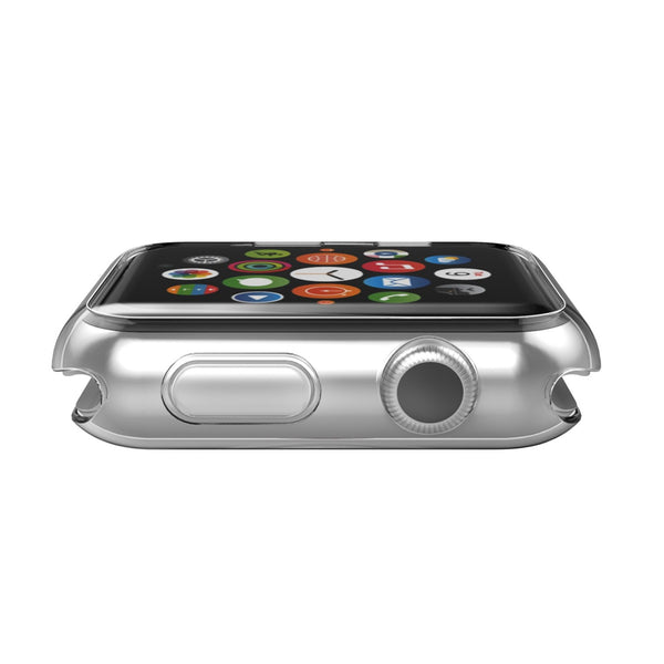 Protection en Verre trempé 3D noir + coque de protection souple pour Apple Watch 42 mm