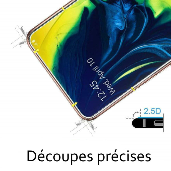 Coque de protection Noir + Film de protection en Verre trempé pour Samsung A80