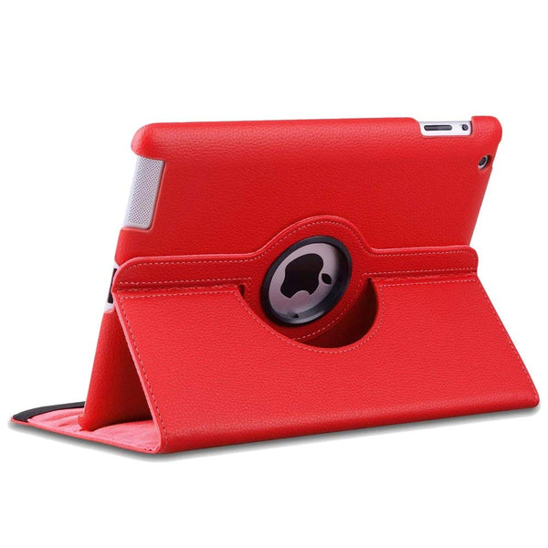 Housse Etui Rouge pour Apple iPad 3 Coque avec Support Rotatif 360°