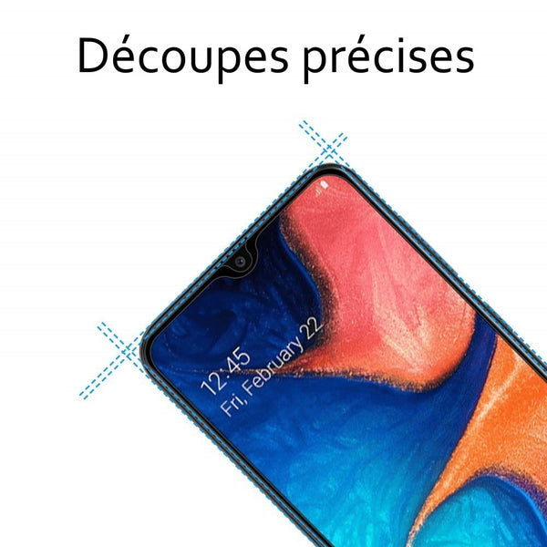 Coque de protection transparente + Verre trempé bords noir pour Samsung A20