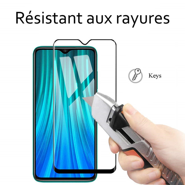 Coque de protection Rouge + Verre trempé bords noir pour Xiaomi Redmi note 10