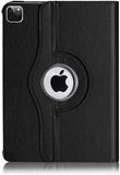 Housse Etui Noir pour iPad pro 12.9 2020 Coque avec Support Rotatif 360° + Vitre de protection