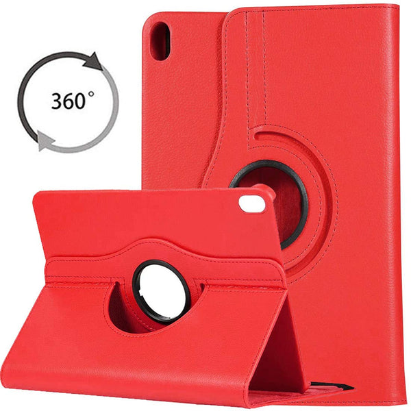 Housse Etui Rouge pour iPad pro 12.9 2018 Coque avec Support Rotatif 360° + Film de protection en verre trempé