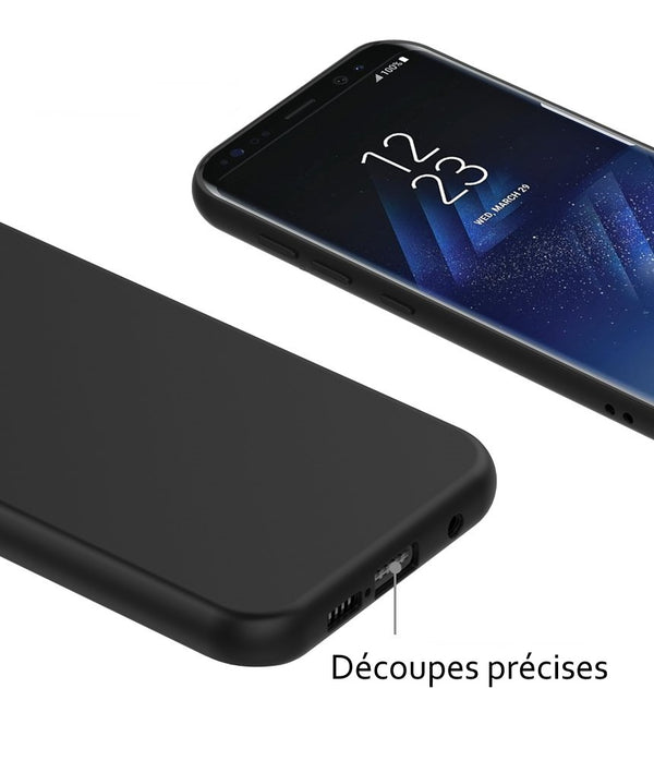 Film de protection en Verre trempé incurvé Noir + coque de protection Noir pour Samsung Galaxy S8 Plus