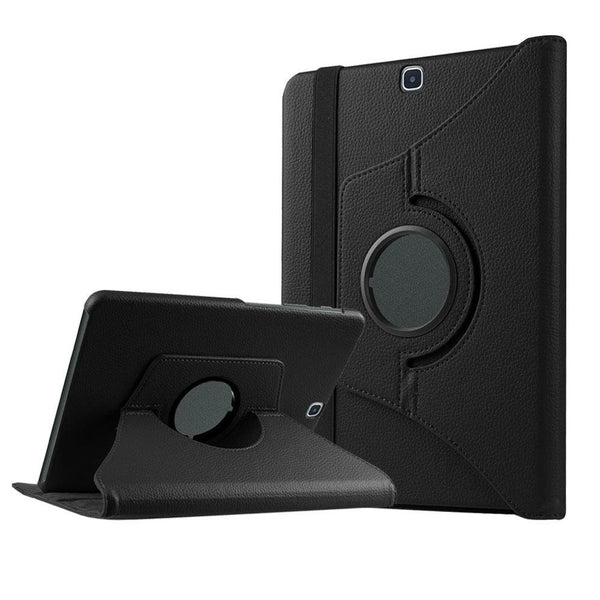 Housse Etui Noir pour Samsung Galaxy Tab S2 9.7 SM-T810 T815 Coque avec Support Rotatif 360°