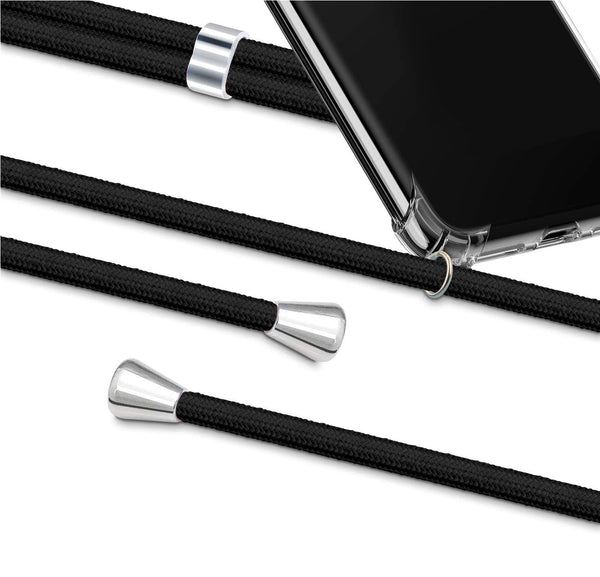 Coque Transparente avec collier cordon noir pour iPhone 13 Pro