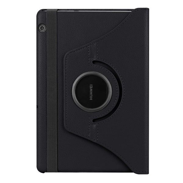 Etui Noir pour Huawei MediaPad T5 10.1'' Coque avec Support Rotatif 360° + Film de protection en verre trempé